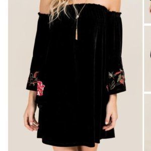 Aster Embroidered Off The Shoulder Dress